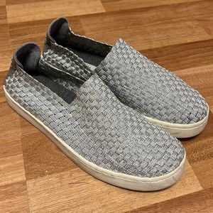Metallic Silver Steve Madden Slip on Shoes